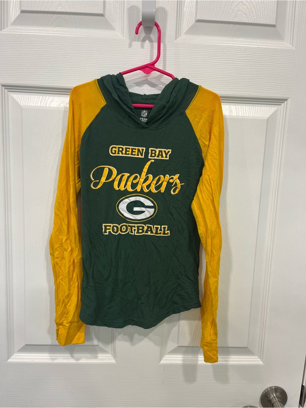 Kids' Packers Hooded Long-Sleeve Shirt - Green & Gold